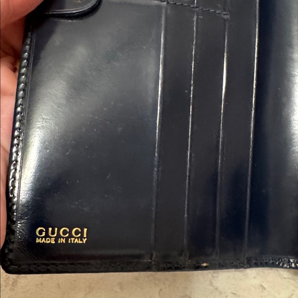 Gucci Navy Patent leather snap wallet - Picture 7 of 10